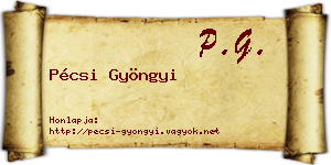 Pécsi Gyöngyi névjegykártya